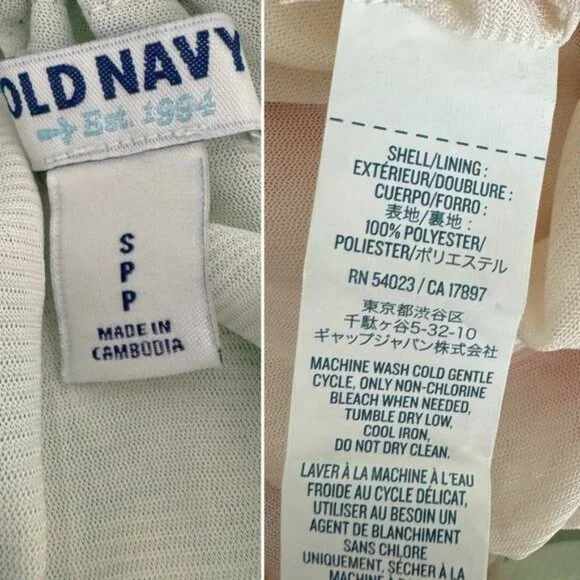 Old Navy Green and Pink blouson Tiered Maxi Dress sleeveless holiday S - Picture 10 of 11